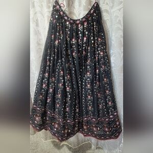 Stunning Black Lengha With Red & Gold Design Choli For Garba Or Indian Weddings!